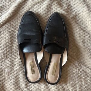 Black Leather Slip-On Loafers